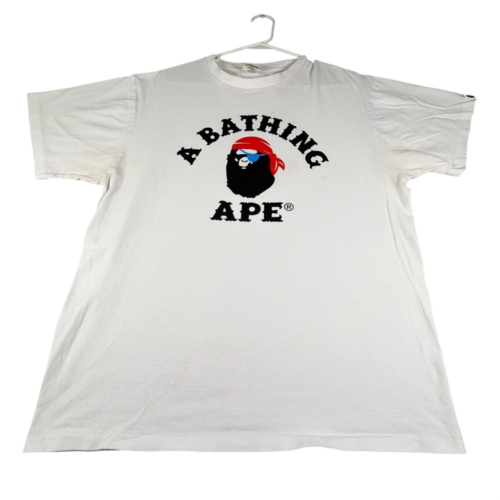 A Bathing Ape BAPE Pirate Ape Head Graphic T-Shirt White Mens XL